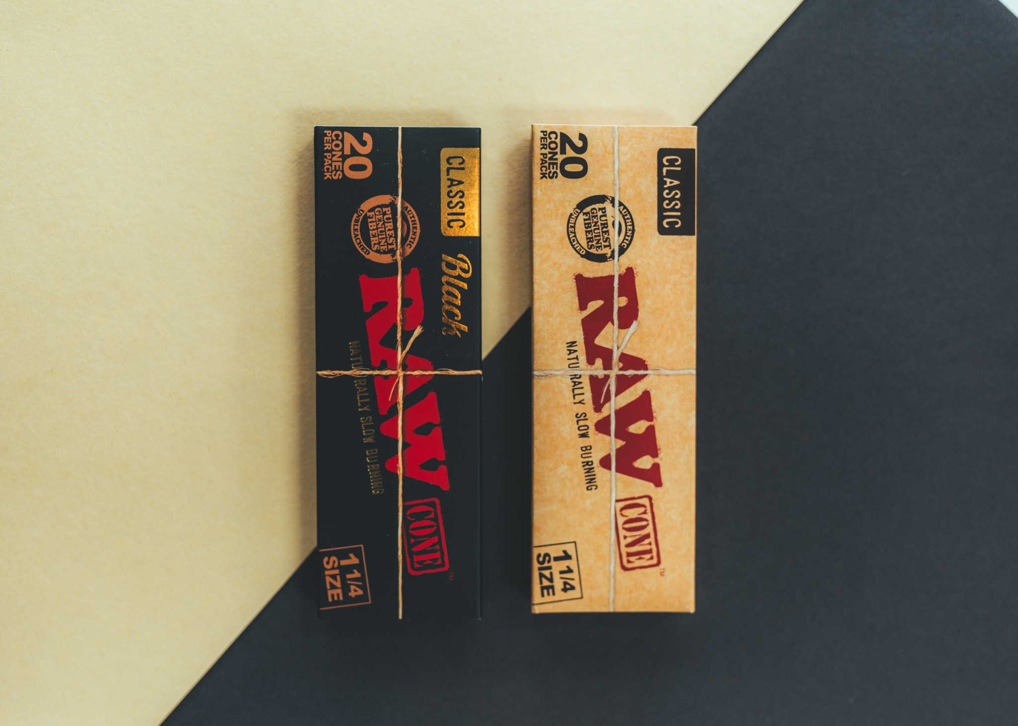 RAW Classic and Black cone packs